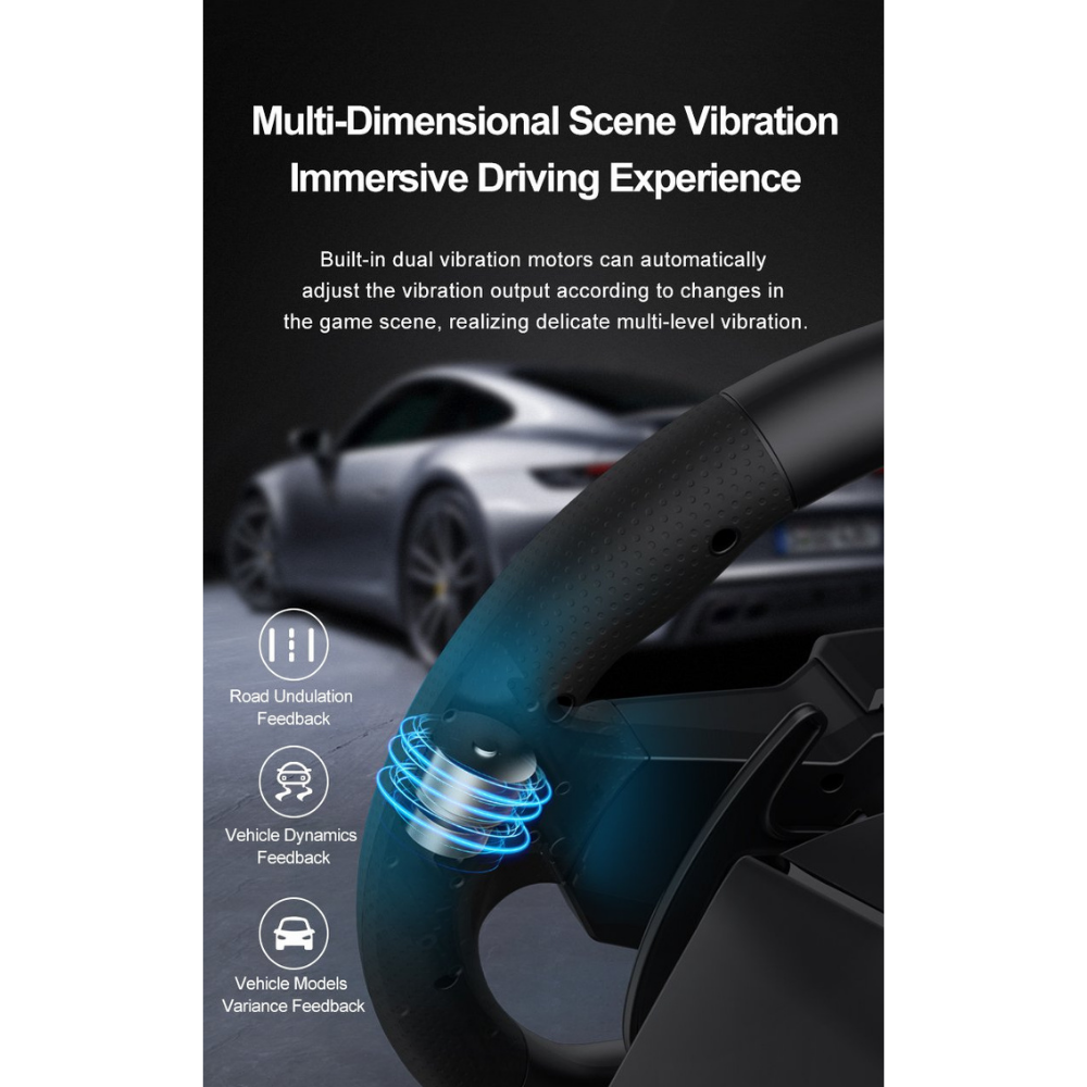 PXN V900 Gen2 Dual-Vibration Gaming Racing Wheel with Hall Effect Pedals - Image 9