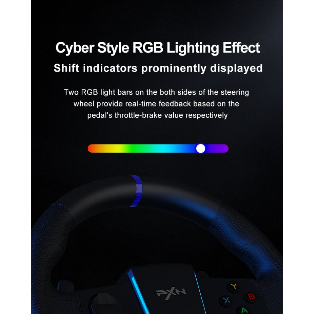 PXN V900 Gen2 Dual-Vibration Gaming Racing Wheel with Hall Effect Pedals - Image 7