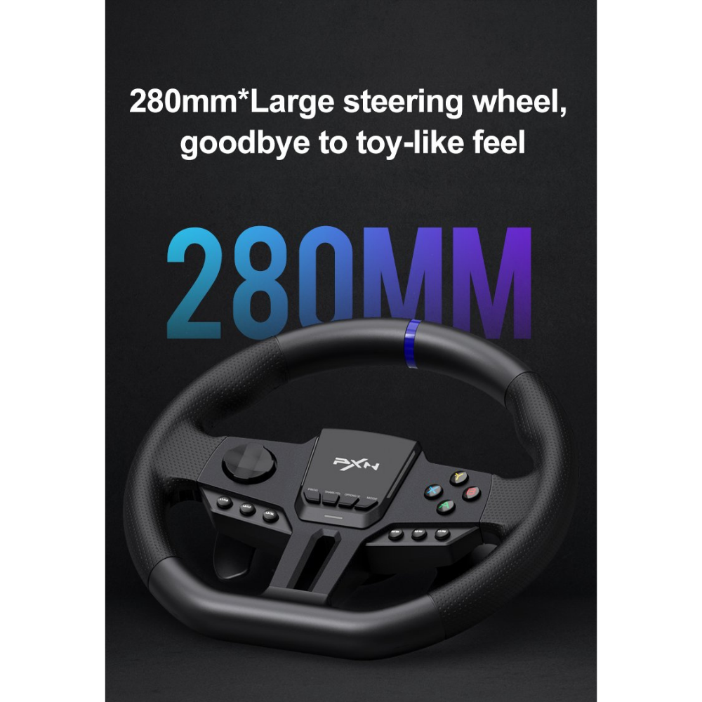PXN V900 Gen2 Dual-Vibration Gaming Racing Wheel with Hall Effect Pedals - Image 5